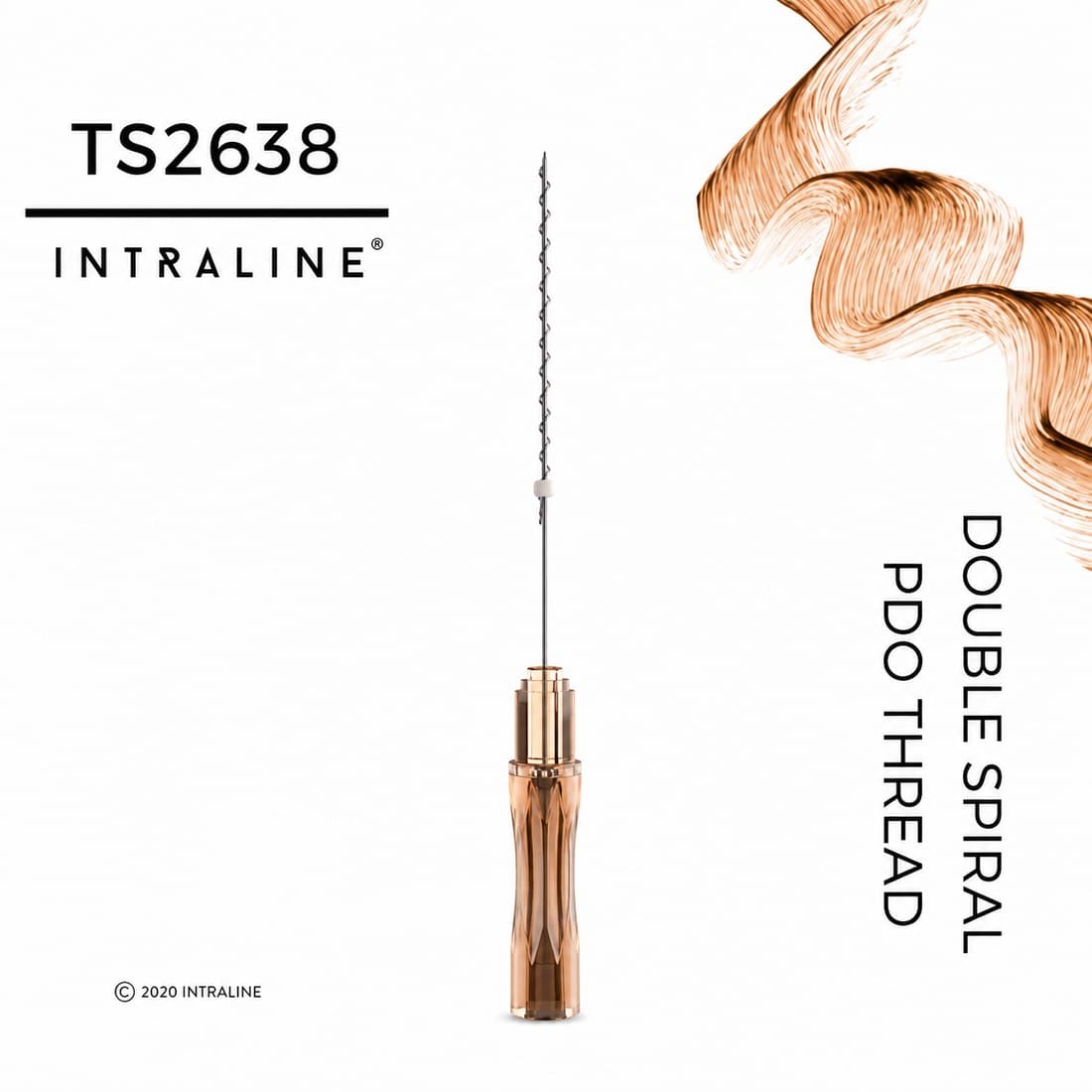 INTRALINE® PDO Threads TS2638- Double Spiral 26G 38/50mm 7-0x2 (20 pack)